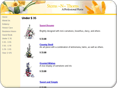 Stems 'N Thorns website